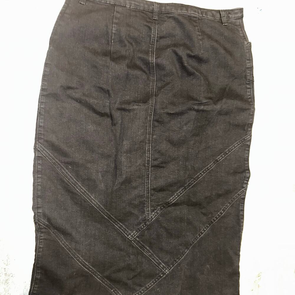 Y2k grunge denim washed black maxi skirt sz 12 - Picture 3 of 3